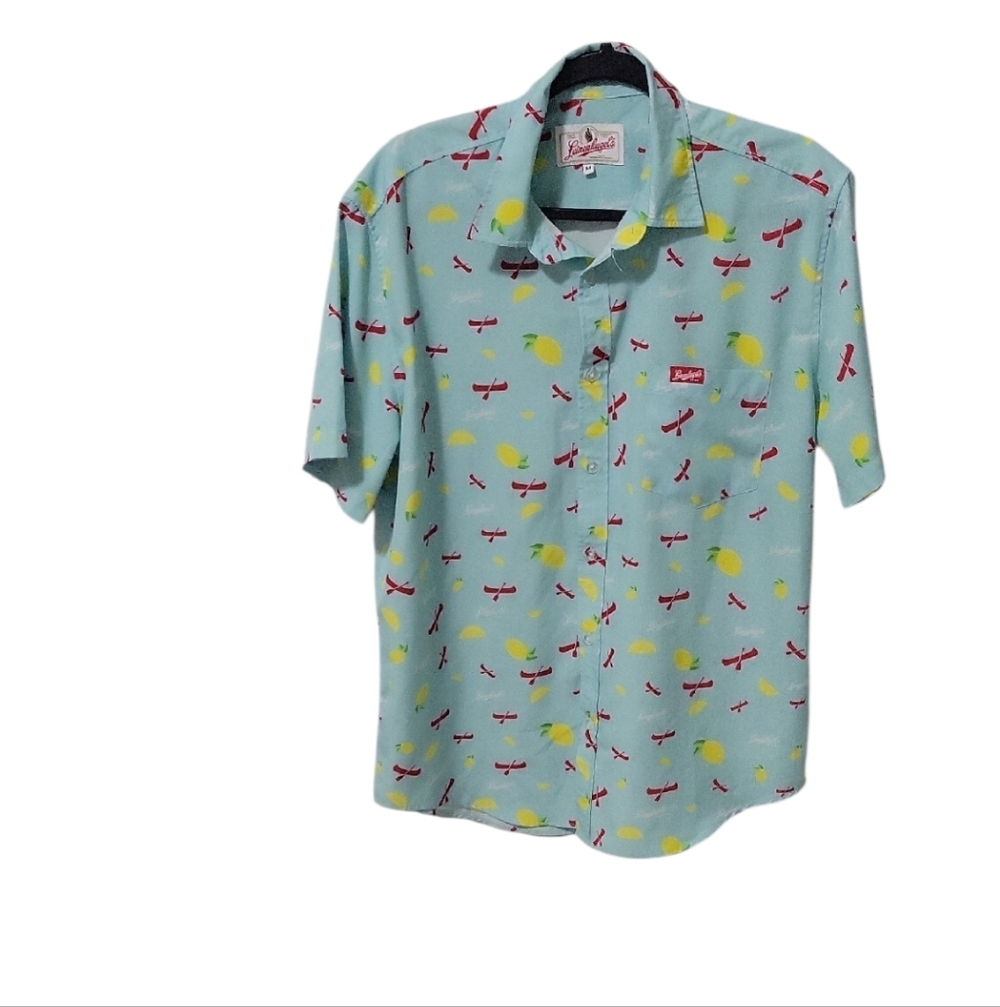 Leimenkugel's Summer Shandy Men's Light Blue Casual Button Up Shirt Medium